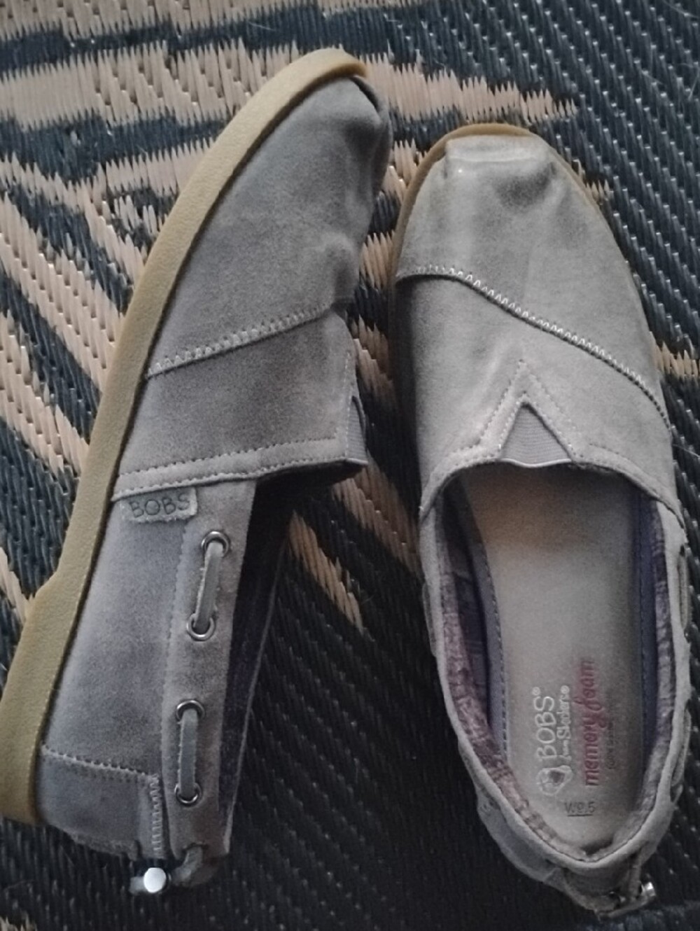 Skechers Women's Slip-On Loafers in Light Gray Suede